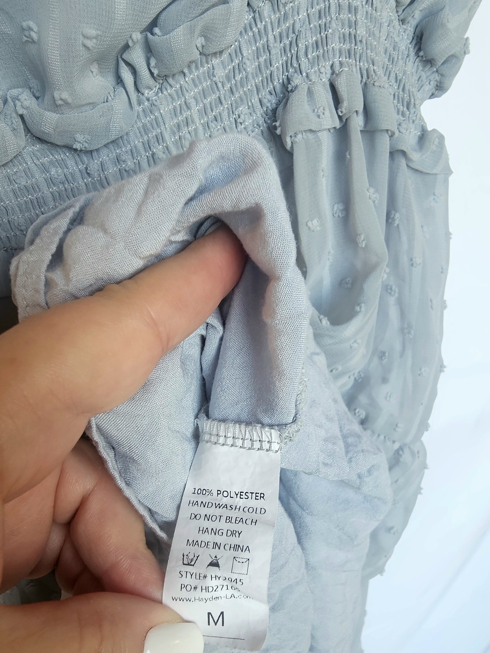 Hayden Light Gray Tiered V-Neck Dress - Picture 5 of 9